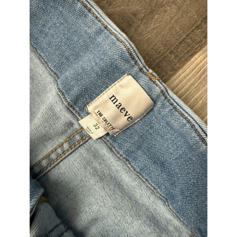 Anthropologie The Colette Crop Wide-Leg Jeans Women Light Wash Blue Size 32x25.5 - Picture 4 of 11